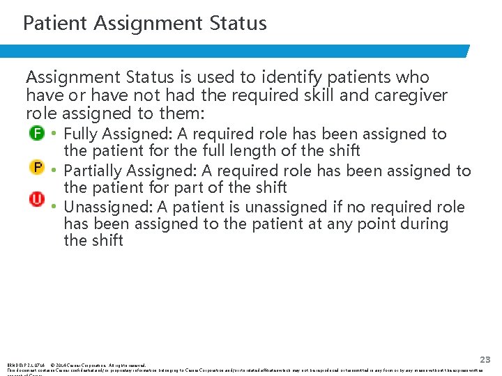 Patient Assignment Status is used to identify patients who have or have not had