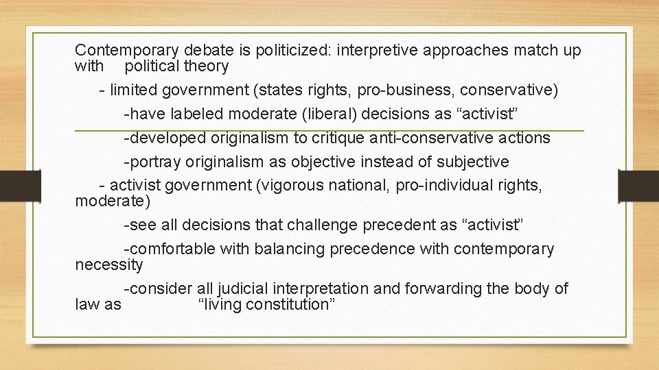 Judicial Branch 2 Judges Interpreting the Constitution Federal