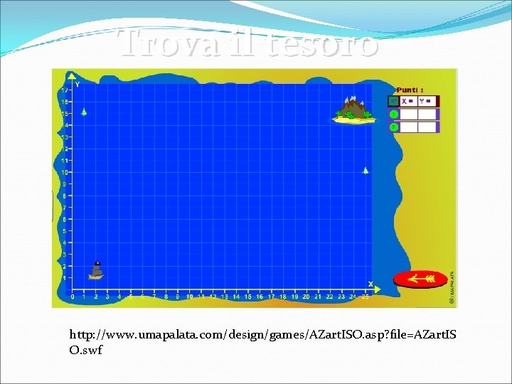 Trova il tesoro http: //www. umapalata. com/design/games/AZart. ISO. asp? file=AZart. IS O. swf Trova il tesoro http: //www. umapalata. com/design/games/AZart. ISO. asp? file=AZart. IS O. swf