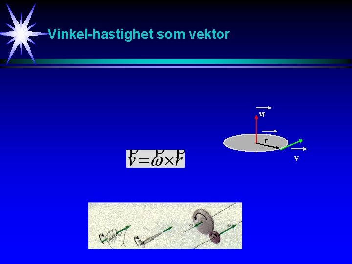 Vinkel-hastighet som vektor w r v 