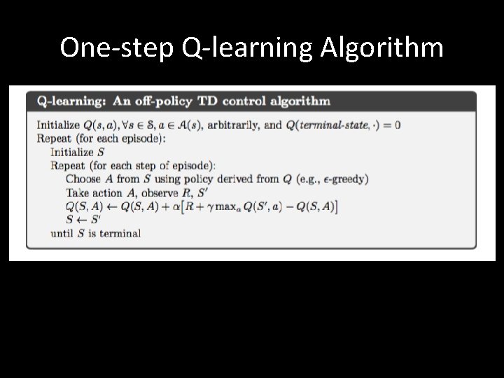 One-step Q-learning Algorithm 