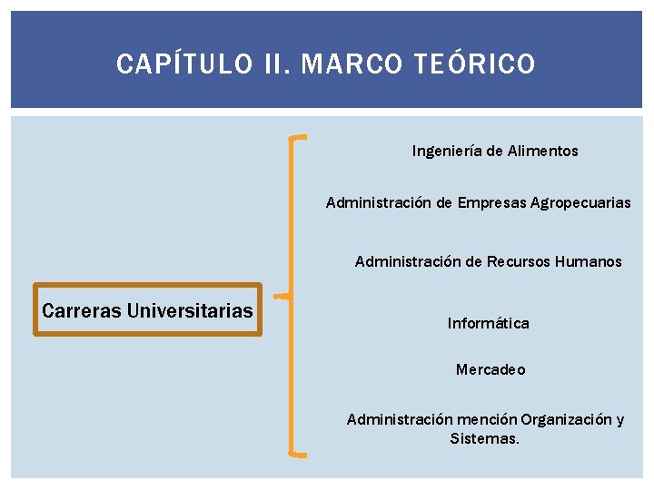 CAPÍTULO II. MARCO TEÓRICO Ingeniería de Alimentos Administración de Empresas Agropecuarias Administración de Recursos