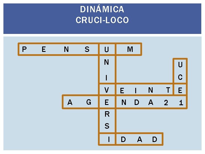 DINÁMICA CRUCI-LOCO P E N S N U I C V A G M