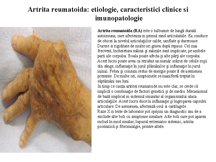 artrita cronica aseptica