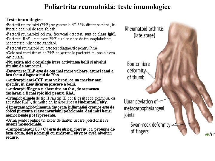 markeri poliartrita reumatoida inflamație articulară pe medicația degetelor
