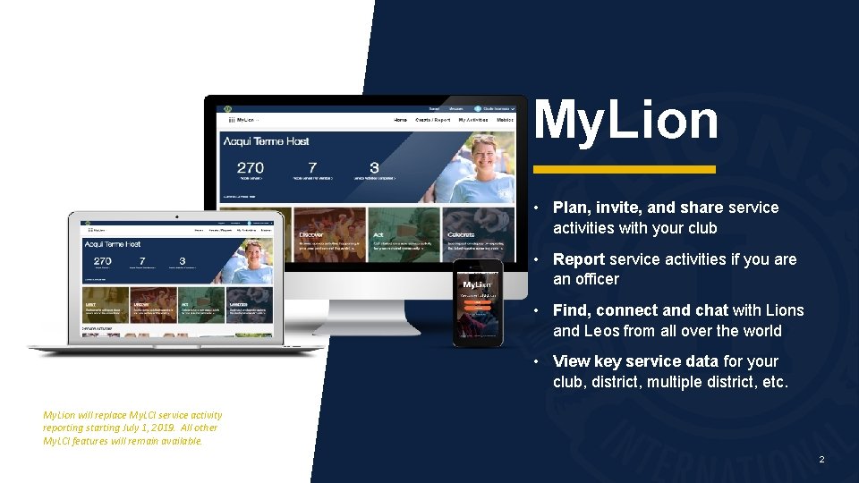 My. Lion m • Plan, invite, and share service activities with your club •