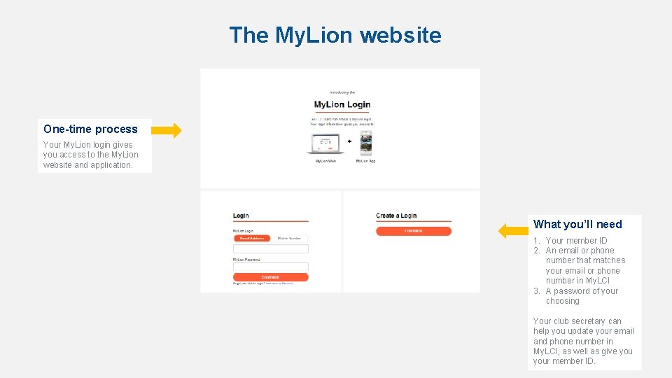The My. Lion website One-time process Your My. Lion login gives you access to