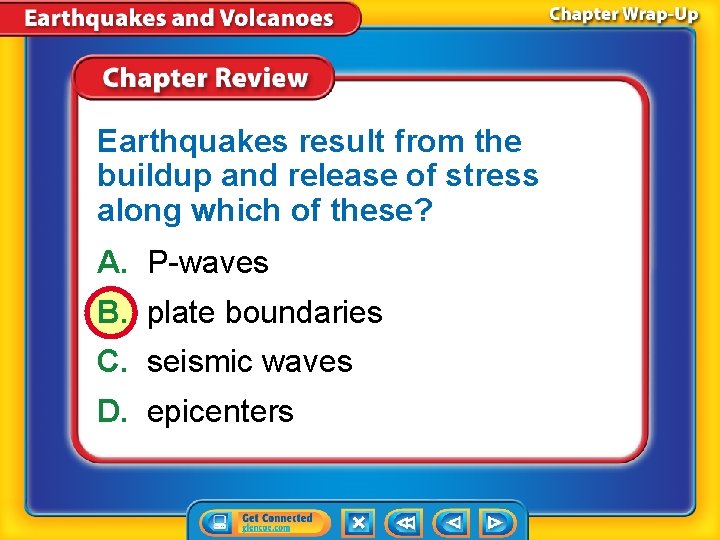 Earthquakes result from the buildup and release of stress along which of these? A.