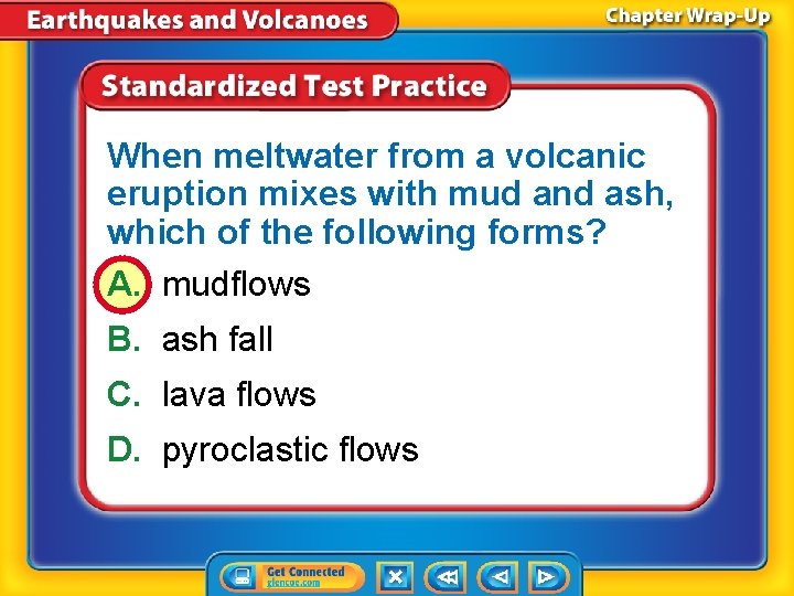 When meltwater from a volcanic eruption mixes with mud and ash, which of the