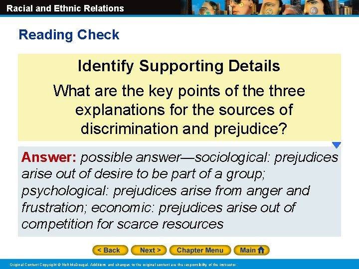 Racial and Ethnic Relations Reading Check Identify Supporting Details What are the key points Racial and Ethnic Relations Reading Check Identify Supporting Details What are the key points