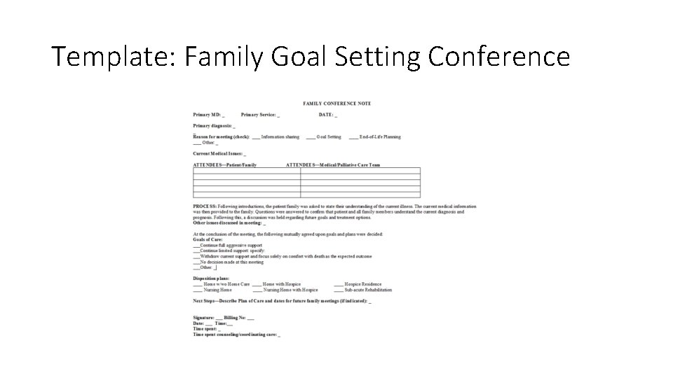 Template: Family Goal Setting Conference Template: Family Goal Setting Conference