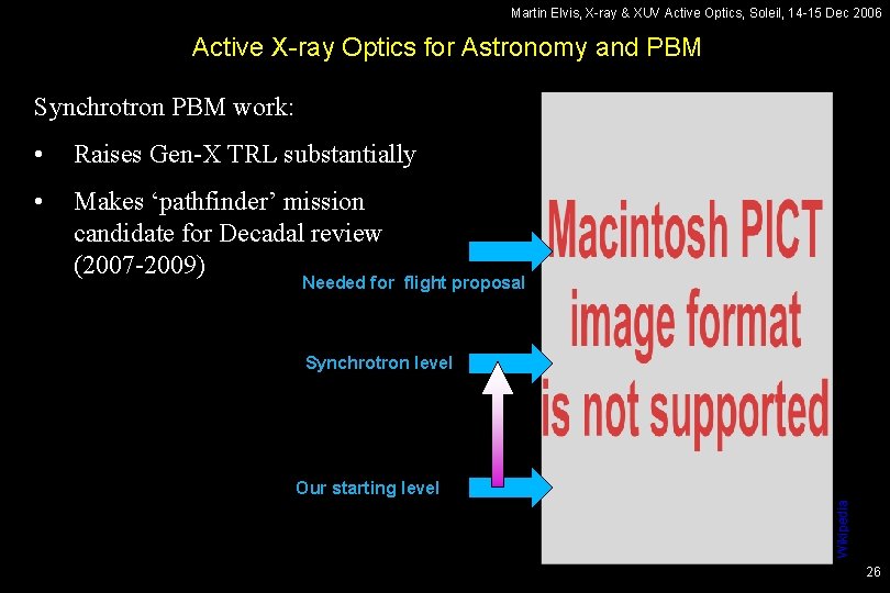 Martin Elvis, X-ray & XUV Active Optics, Soleil, 14 -15 Dec 2006 Active X-ray