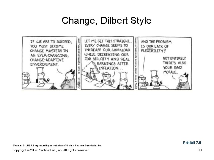 Change, Dilbert Style Source: DILBERT reprinted by permission of United Feature Syndicate, Inc. Copyright