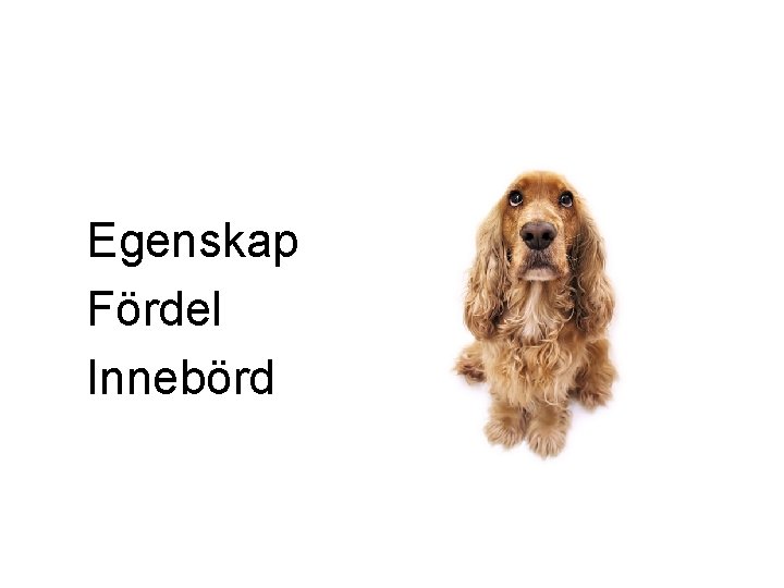 Egenskap Fördel Innebörd 