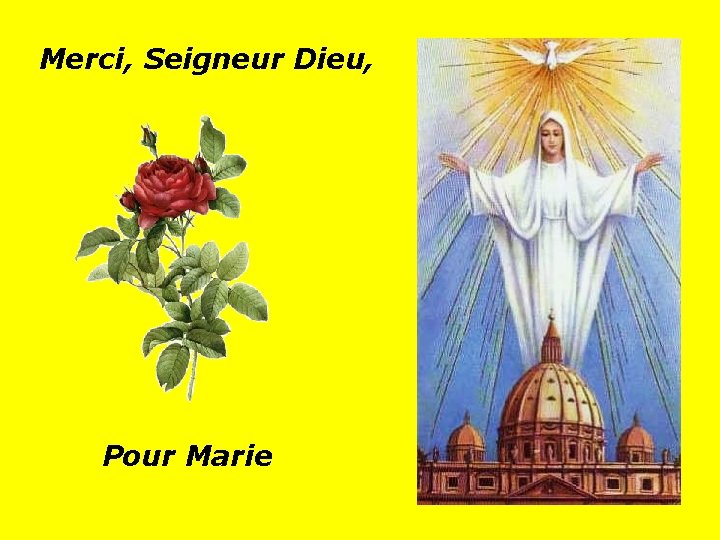 Merci, Seigneur Dieu, . . Pour Marie 