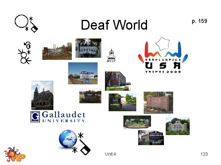 Deaf World Unit 4 p. 159 123 