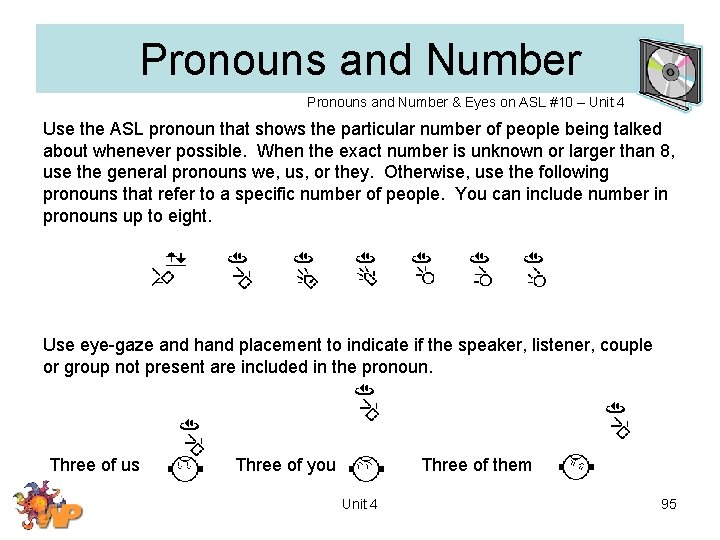 Pronouns and Number & Eyes on ASL #10 – Unit 4 Use the ASL