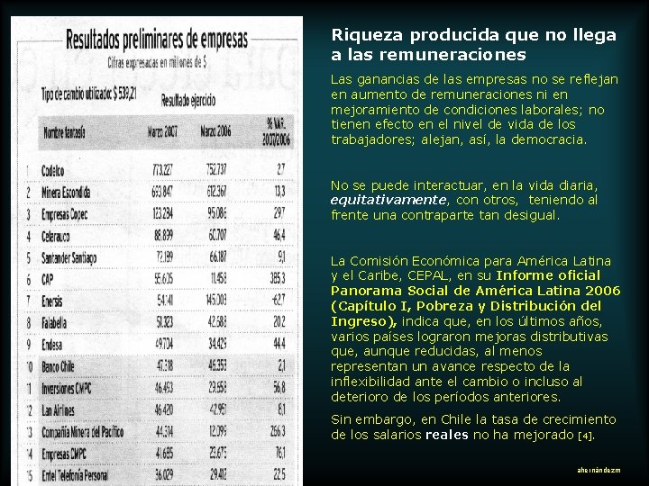 Riqueza producida que no llega a las remuneraciones Las ganancias de las empresas no