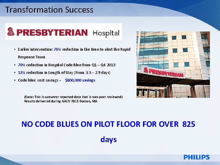 Transformation Success • Earlier intervention: 76% reduction in the time to alert the Rapid Transformation Success • Earlier intervention: 76% reduction in the time to alert the Rapid