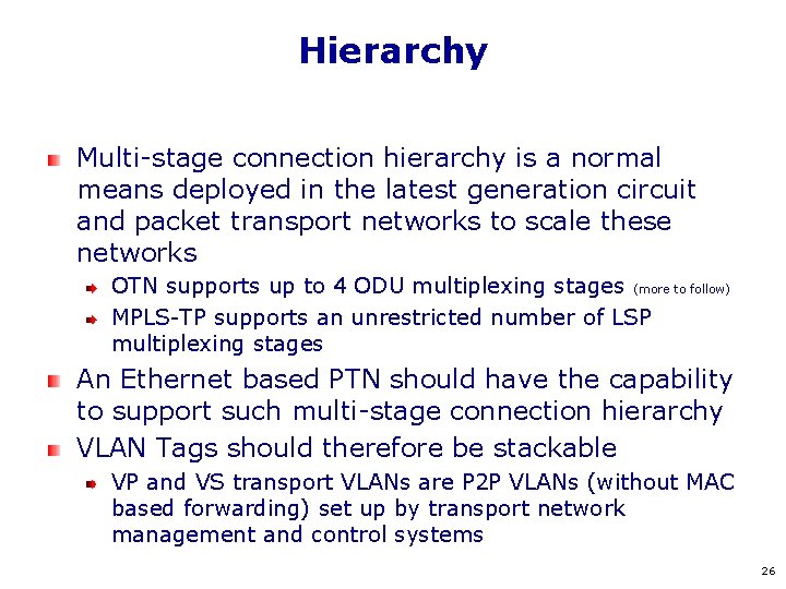 Hierarchy Multi-stage connection hierarchy is a normal means deployed in the latest generation circuit