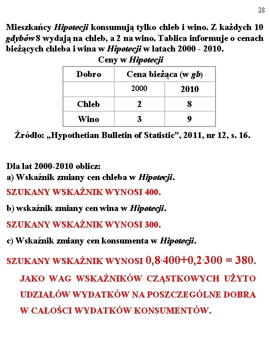 28 Mieszkańcy Hipotecji konsumują tylko chleb i wino. Z każdych 10 gdybów 8 wydają