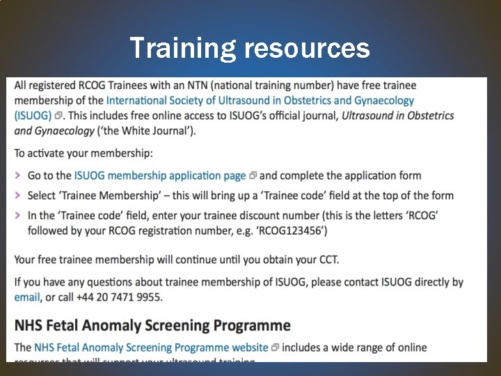 Training resources 