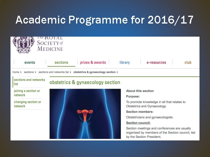 Academic Programme for 2016/17 