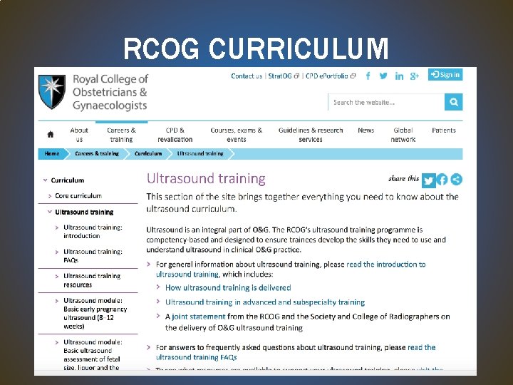 RCOG CURRICULUM 