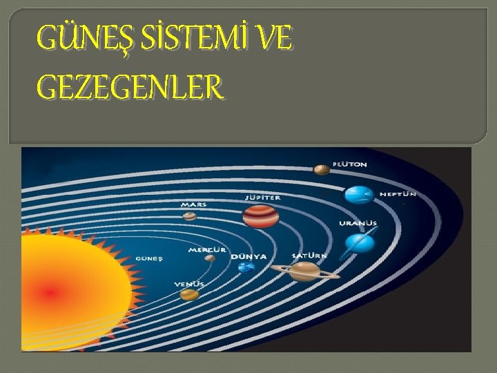 GÜNEŞ SİSTEMİ VE GEZEGENLER 