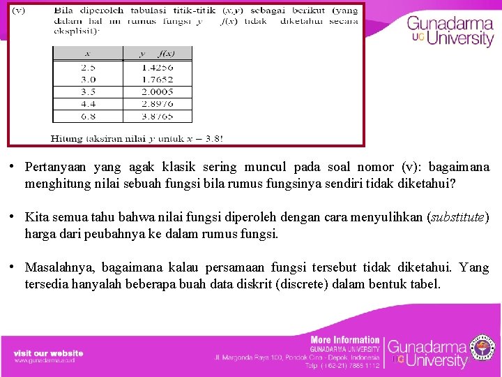  • Pertanyaan yang agak klasik sering muncul pada soal nomor (v): bagaimana menghitung