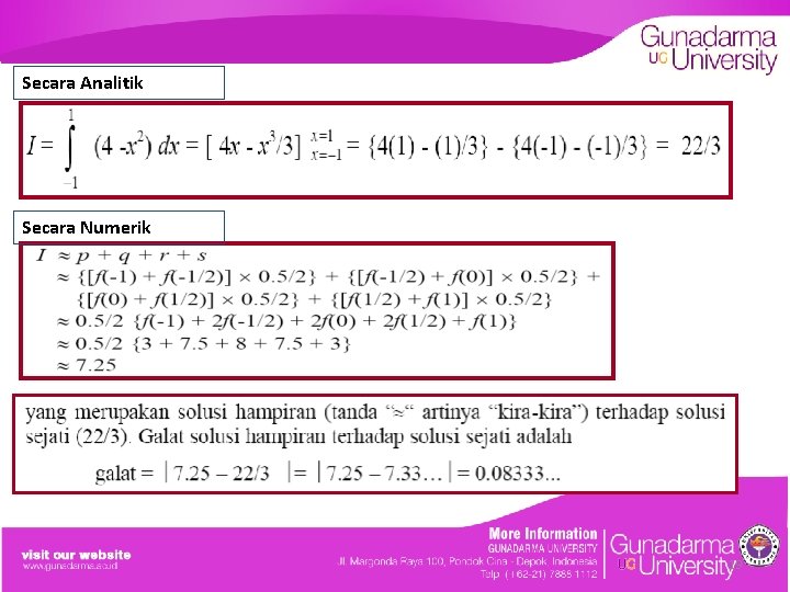 Secara Analitik Secara Numerik 19 