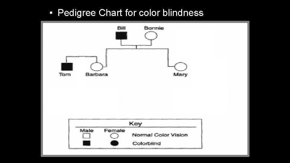  • Pedigree Chart for color blindness 