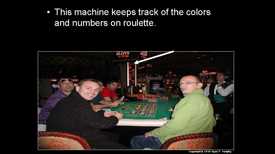  • This machine keeps track of the colors and numbers on roulette. Copyright©