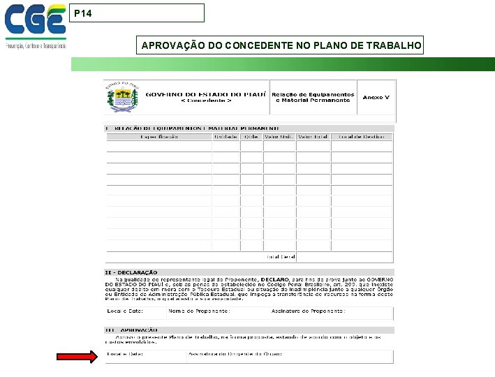 P 14 APROVAÇÃO DO CONCEDENTE NO PLANO DE TRABALHO 14 