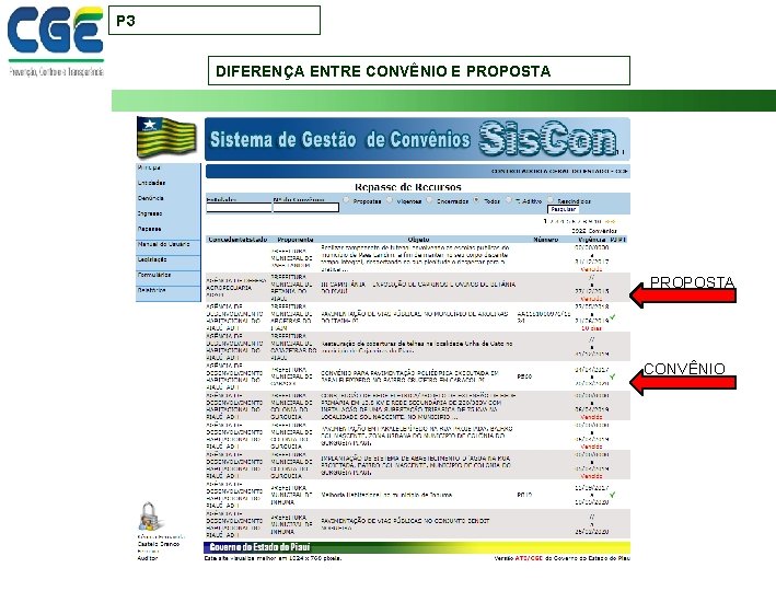 P 3 DIFERENÇA ENTRE CONVÊNIO E PROPOSTA CONVÊNIO 17 