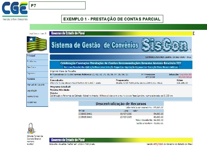 P 7 EXEMPLO 1 - PRESTAÇÃO DE CONTAS PARCIAL 21 