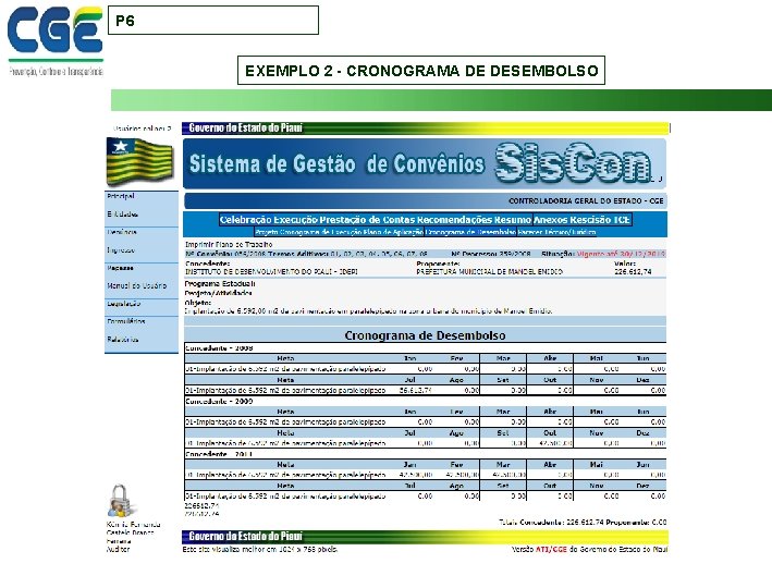 P 6 EXEMPLO 2 - CRONOGRAMA DE DESEMBOLSO 23 