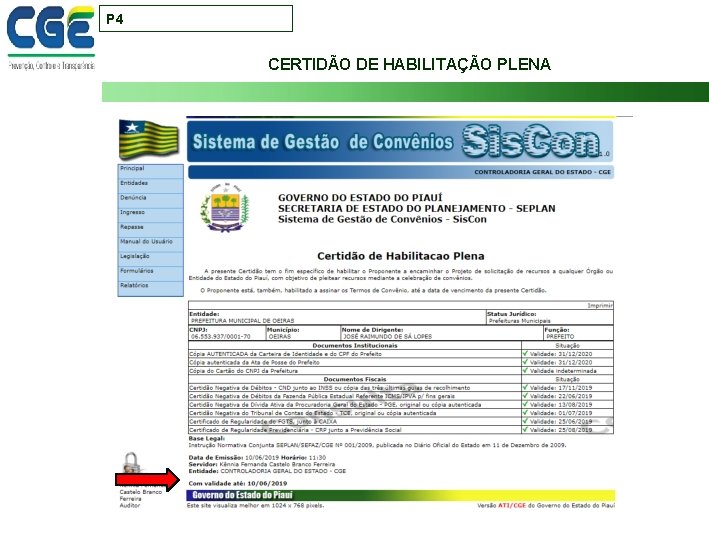 P 4 CERTIDÃO DE HABILITAÇÃO PLENA 6 