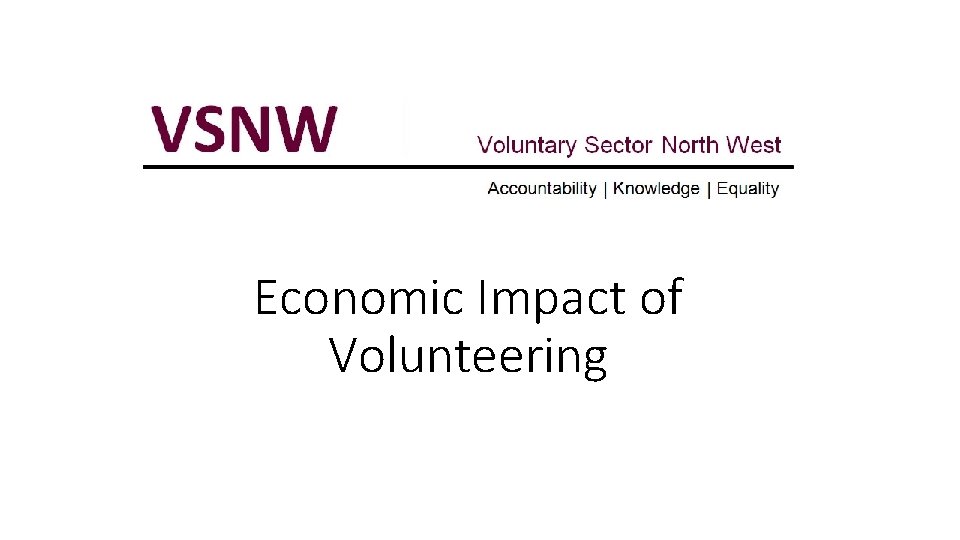 Economic Impact of Volunteering 