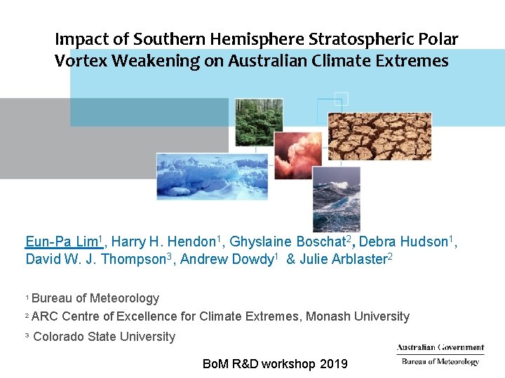 Impact of Southern Hemisphere Stratospheric Polar Vortex Weakening on Australian Climate Extremes Eun-Pa Lim