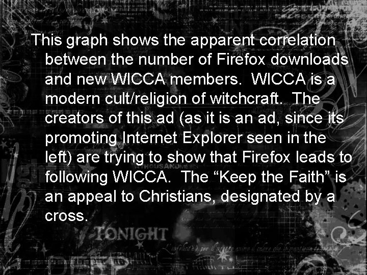 This graph shows the apparent correlation between the number of Firefox downloads and new