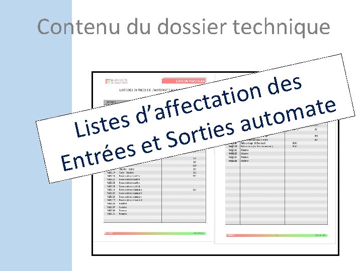 Contenu du dossier technique s e d n o i t a t c Contenu du dossier technique s e d n o i t a t c