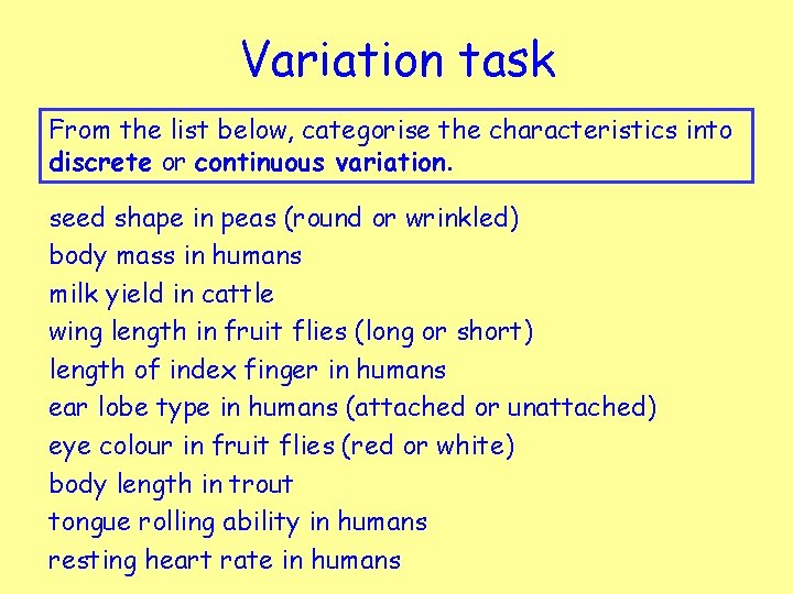 Multicellular Organisms Key Area 2 5 Variation and