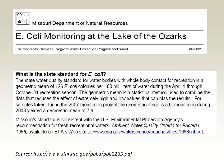 Source: http: //www. dnr. mo. gov/pubs/pub 2239. pdf Source: http: //www. dnr. mo. gov/pubs/pub 2239. pdf