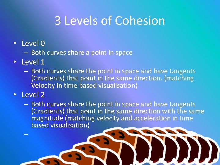 3 Levels of Cohesion • Level 0 – Both curves share a point in