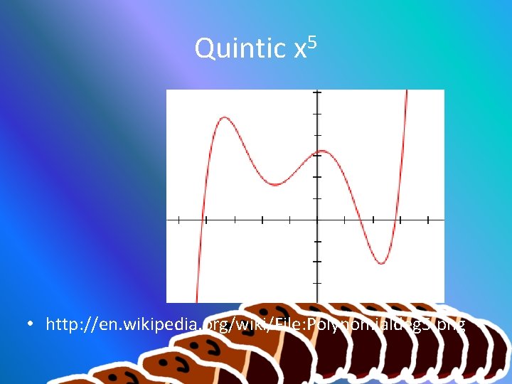 Quintic x 5 • http: //en. wikipedia. org/wiki/File: Polynomialdeg 5. png 
