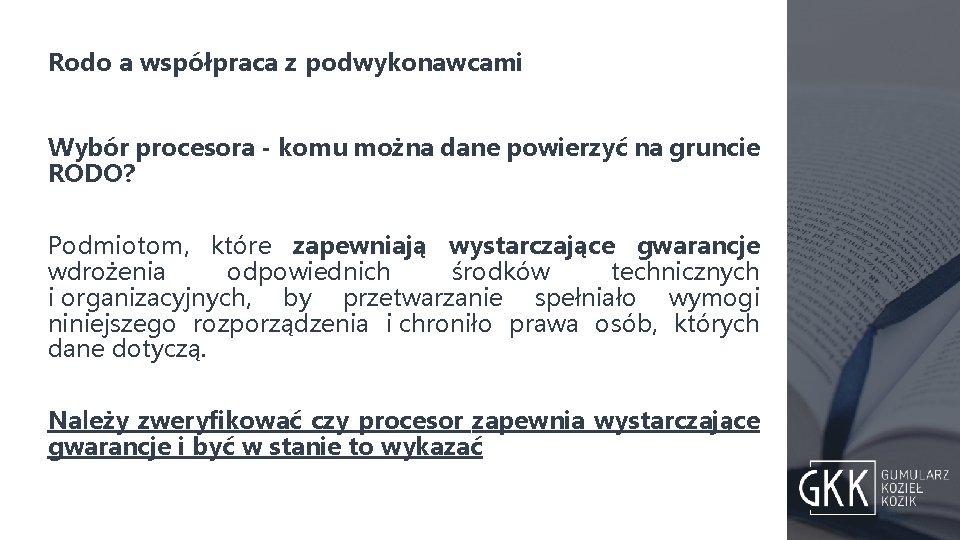 Rodo a współpraca z podwykonawcami Wybór procesora - komu można dane powierzyć na gruncie