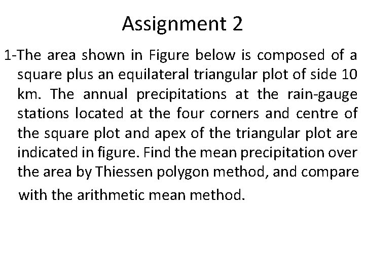 Assignment 2 1 -The area shown in Figure below is composed of a square