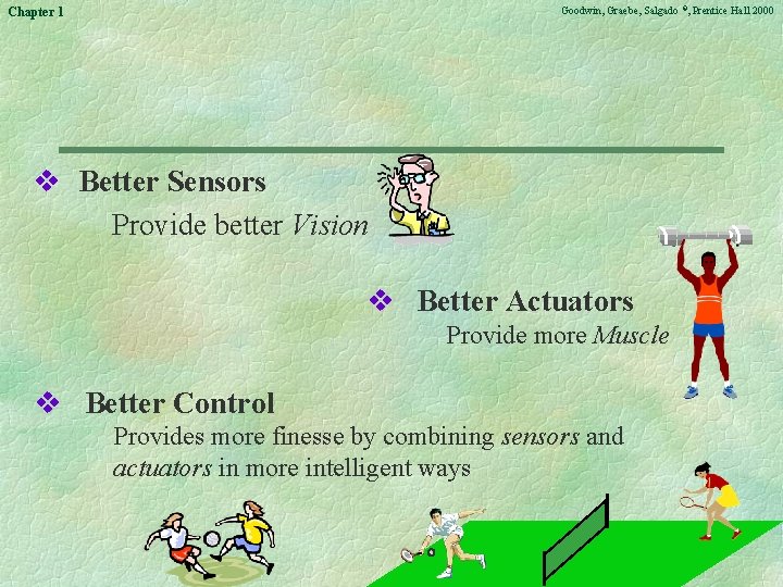 Goodwin, Graebe, Salgado ©, Prentice Hall 2000 Chapter 1 v Better Sensors Provide better