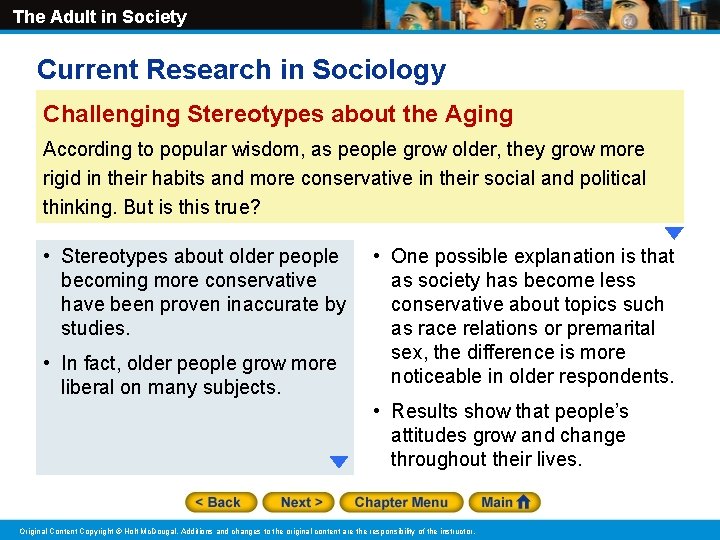The Adult in Society Current Research in Sociology Challenging Stereotypes about the Aging According